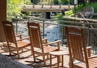 chairs on balcony at old creek lodge