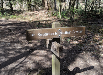 suglarlands visitor center sign