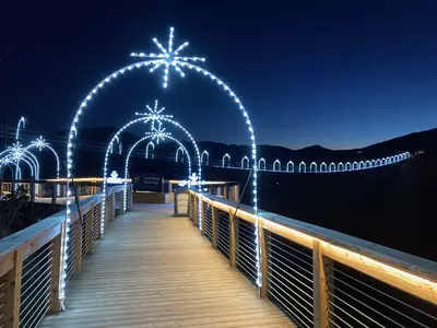 gatlinburg  skybridge tunnel of lights